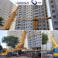 Desmontagem e transporte de módulos de grua