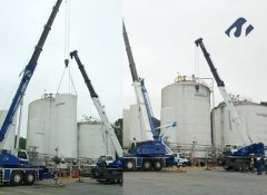 Operação de içamento, verticalização e transporte 